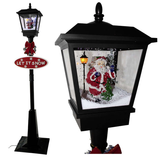 Schneiende LED Laterne 180cm Motiv Santa