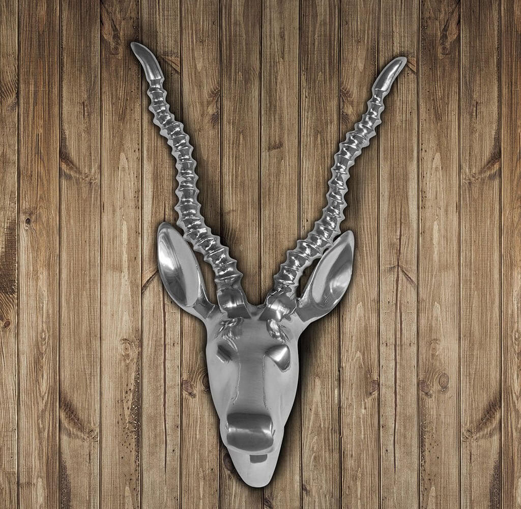 Aluminium Gazelle Deko-Geweih 31x28cm