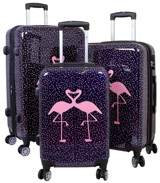 Polycarbonat Kofferset 3tlg Flamingo