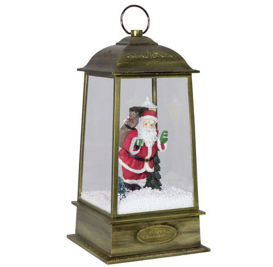 Schneiende LED Laterne 32cm Motiv Santa