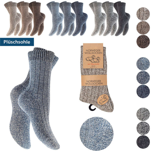 Norweger Wollsocken Damen 3er Pack