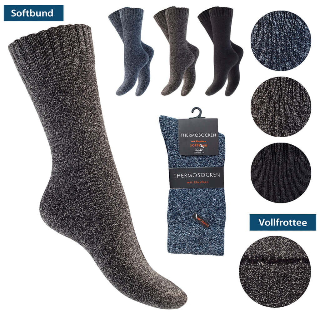 Thermo Baumwollsocken Herren 3er Pack