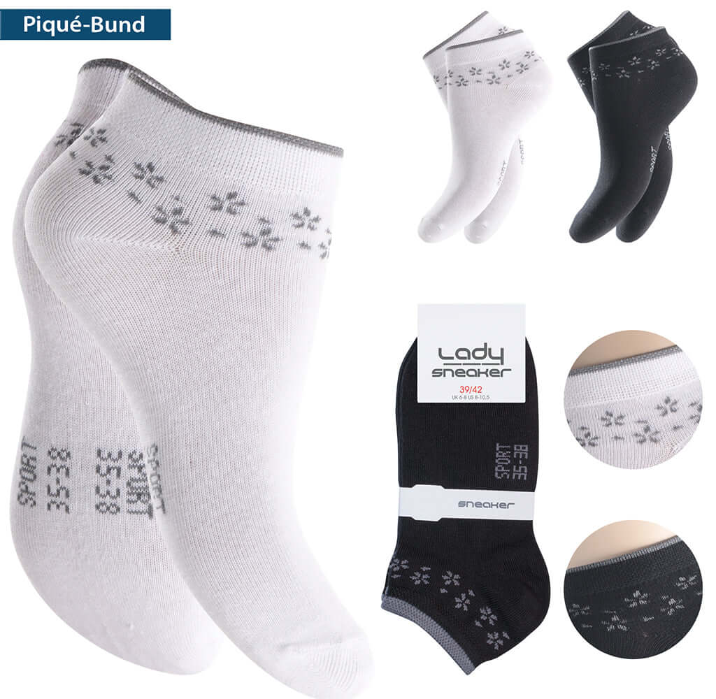 Sneakersocken Damen 4er Pack