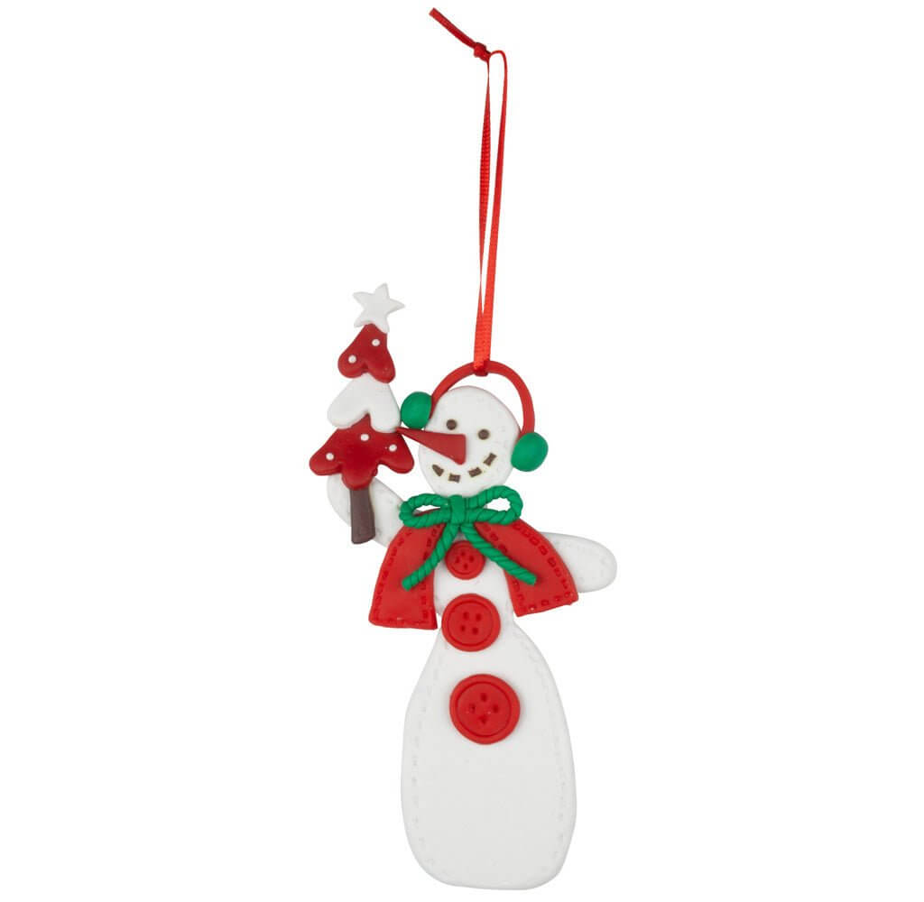 Baumschmuck Schneemann 14cm Polyclay