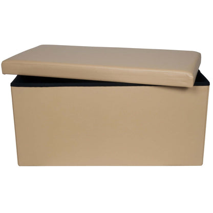 Sitzbank faltbare Aufbewahrungsbox 110l beige