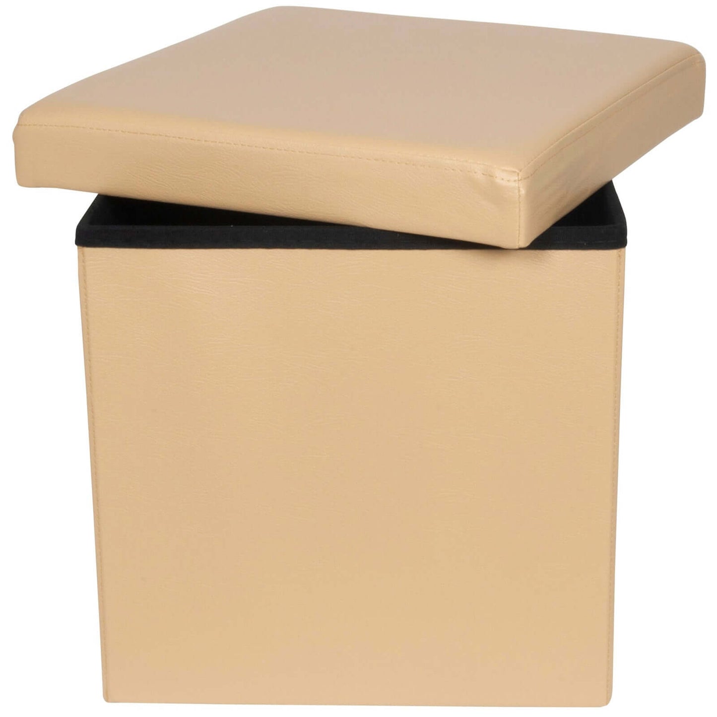 Sitzhocker faltbare Aufbewahrungsbox 50l beige