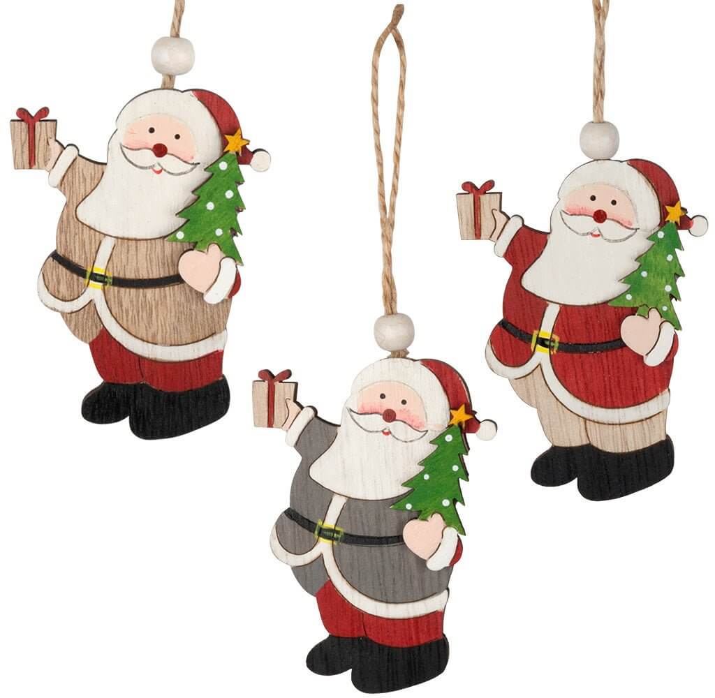 Baumschmuck Santa 10cm Holz