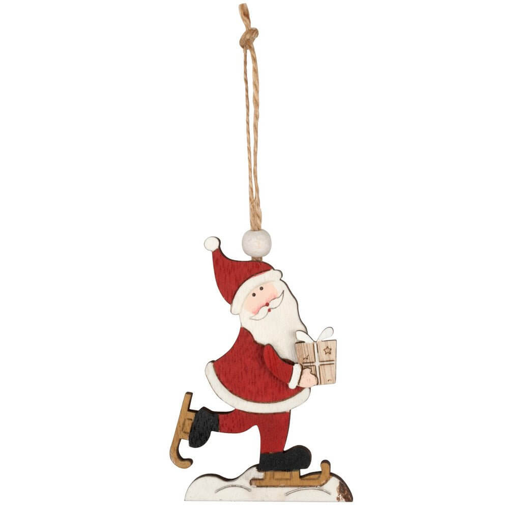 Baumschmuck Santa 10cm Holz