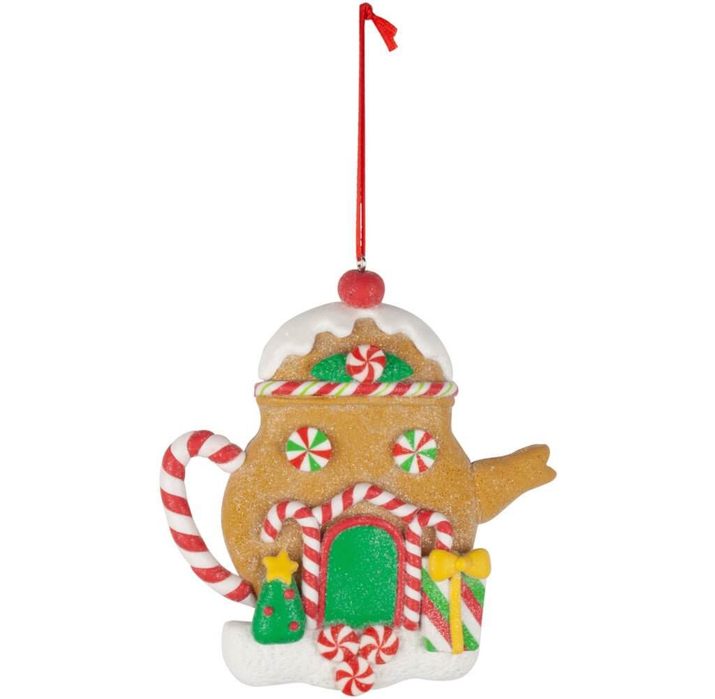 Baumschmuck Lebkuchen Teekanne 12cm Polyclay