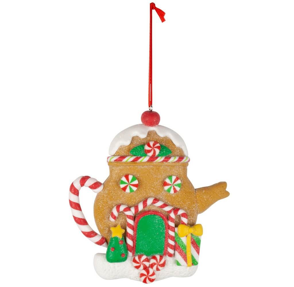 Baumschmuck Lebkuchen Teekanne 12cm Polyclay