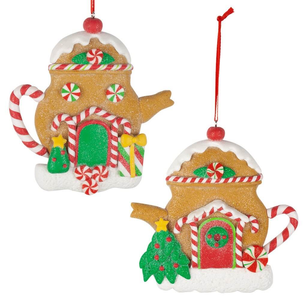 Baumschmuck Lebkuchen Teekanne 12cm Polyclay