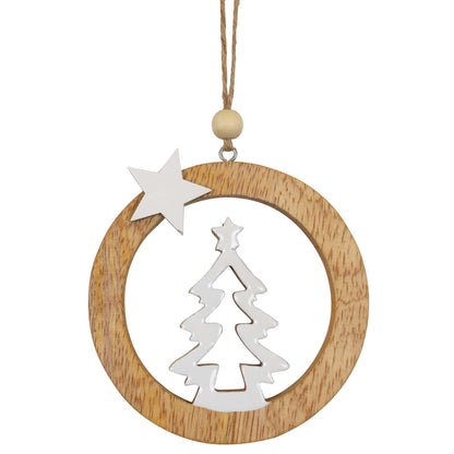 Baumschmuck Holz, 2 Designs, 10cm