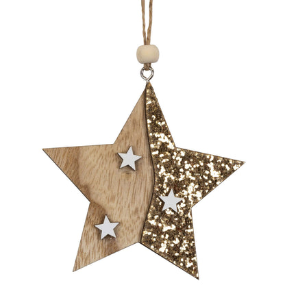 Baumschmuck Holz, 2 Designs, 15cm