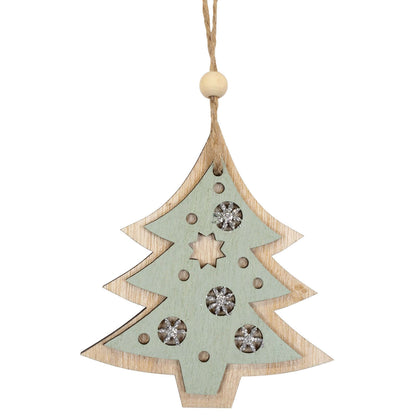 Baumschmuck Holz, 2 Designs, 10cm