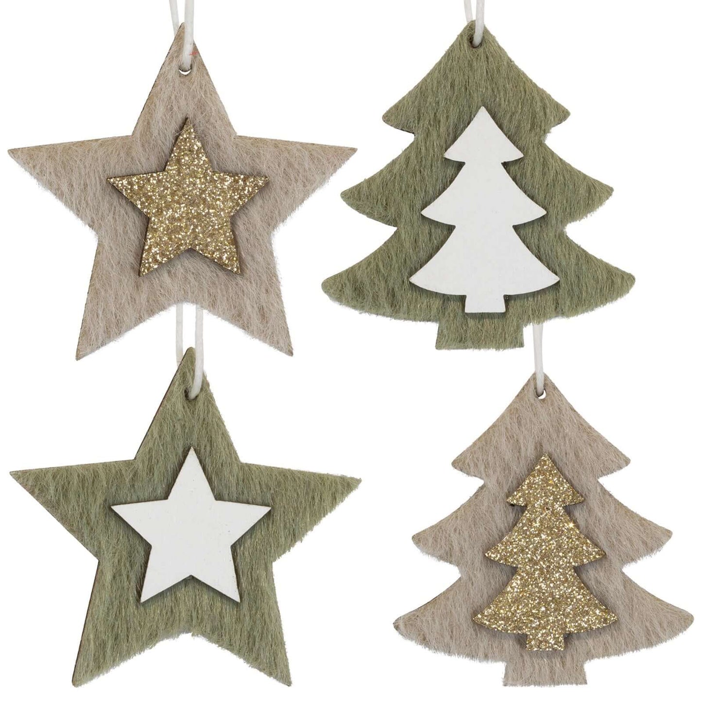 Baumschmuck Holz, 4 Designs, 5cm