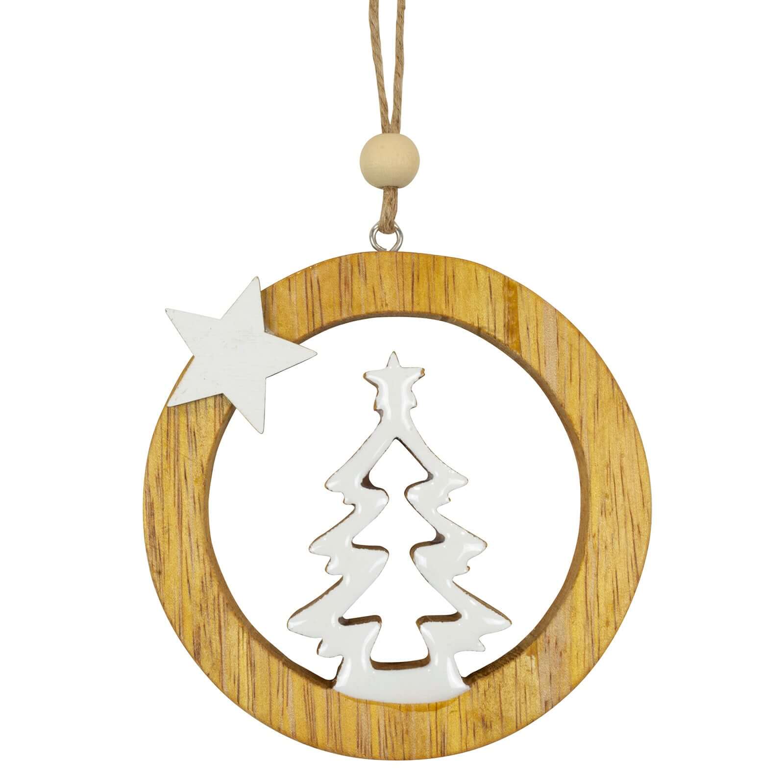 Baumschmuck Holz, 2 Designs, 10cm