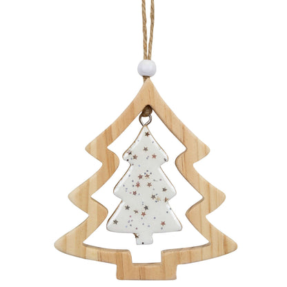 Baumschmuck Holz, 3 Designs, 10cm