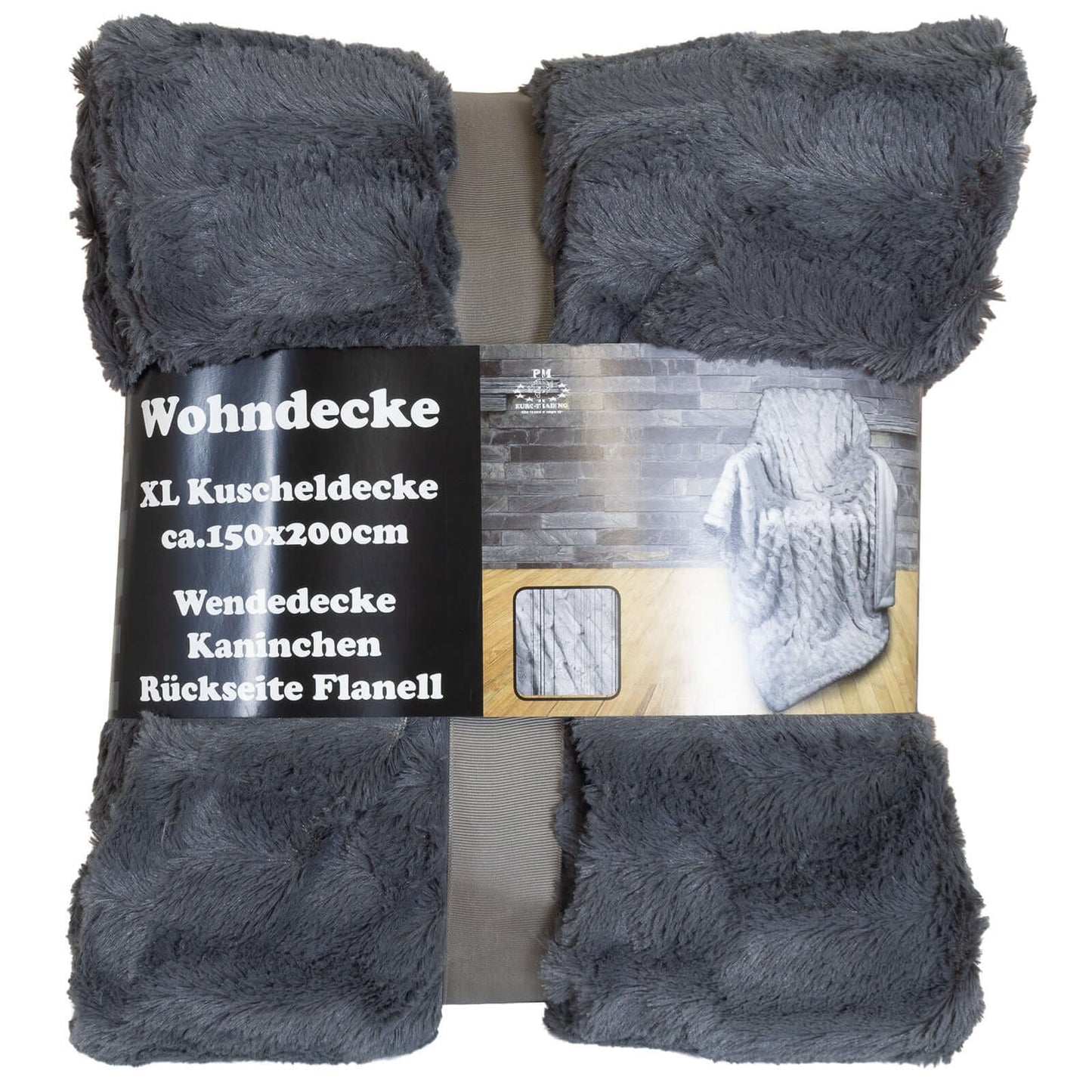 Wohndecke Kaninchen 200x150cm grau