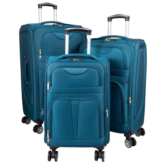 Nylon luggage set 3 pieces Cadiz turquoise