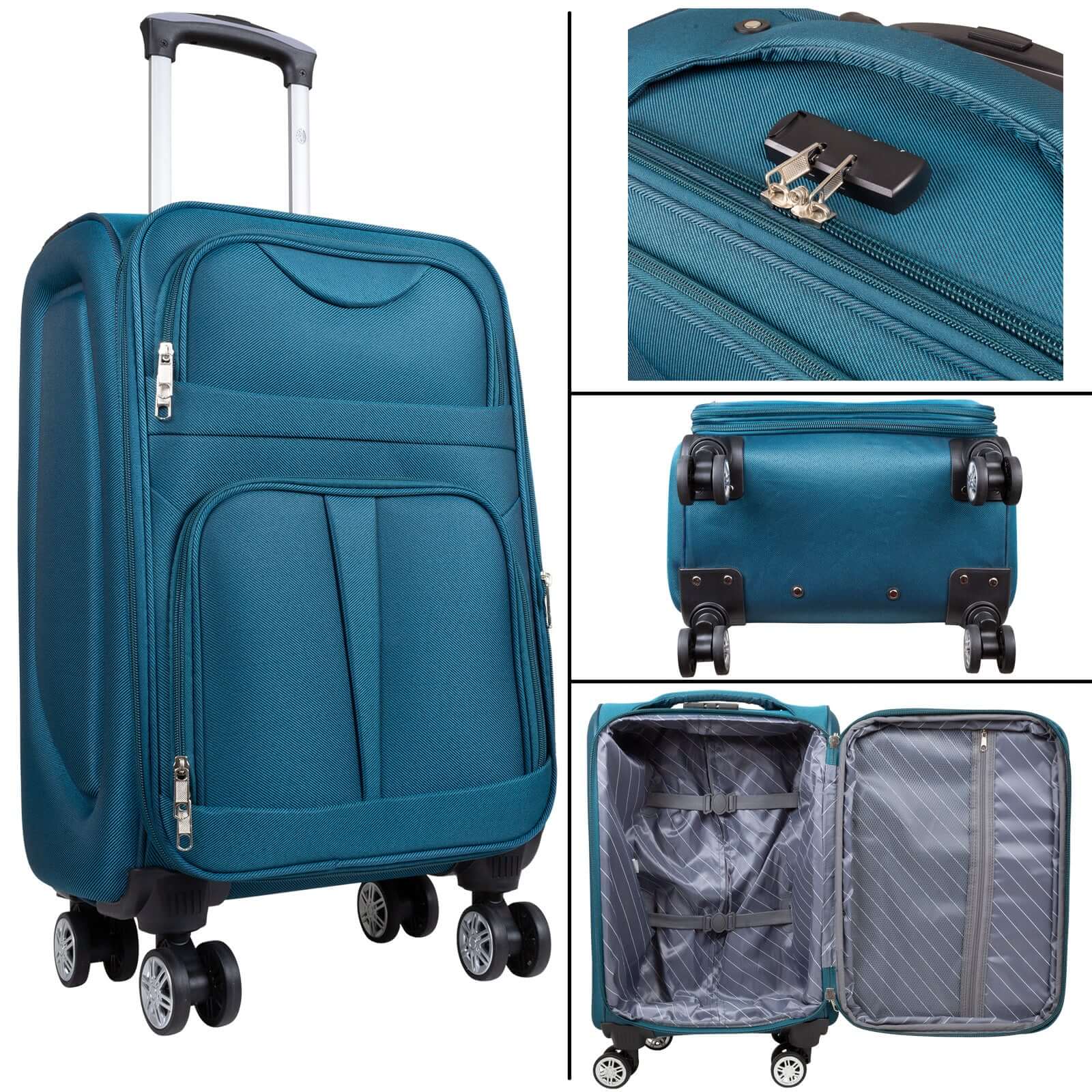 Nylon luggage set 3 pieces Cadiz turquoise