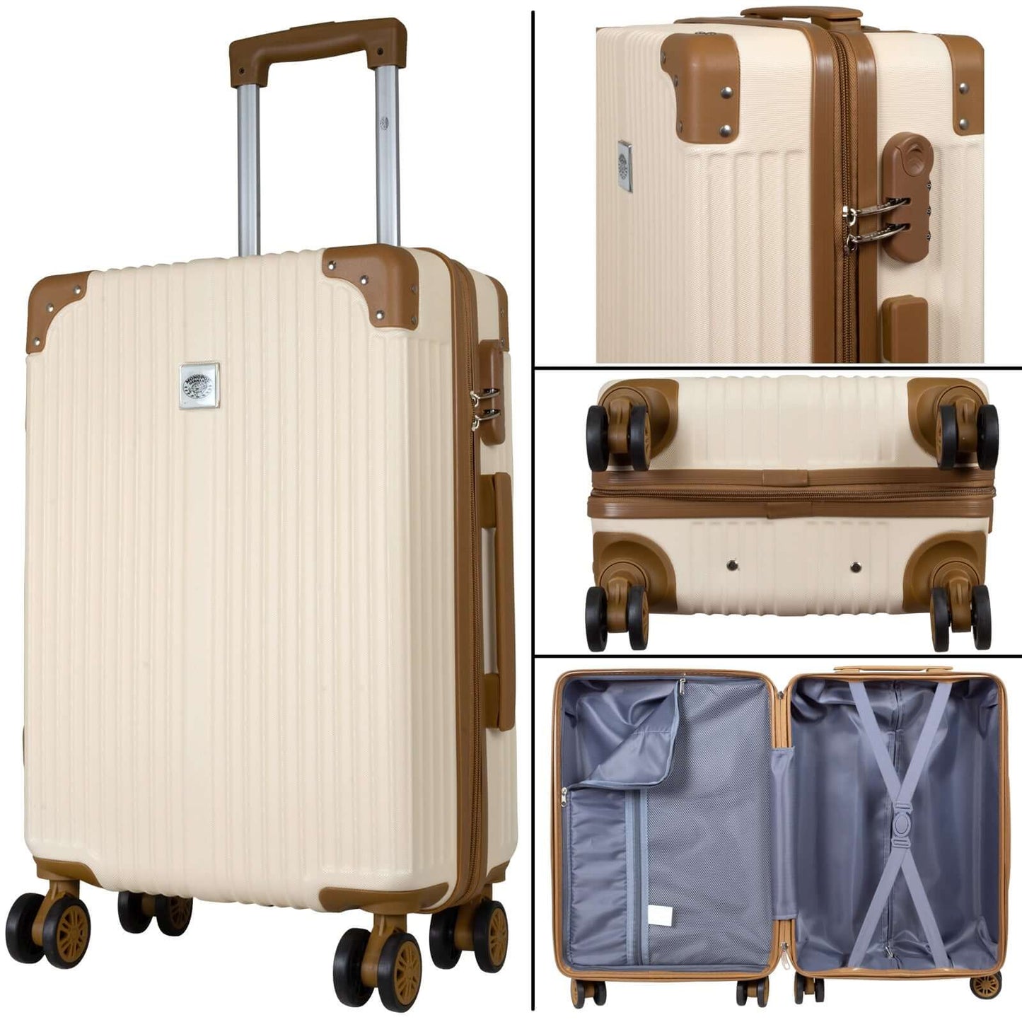 Set di valigie ABS 3 pezzi Barbados beige