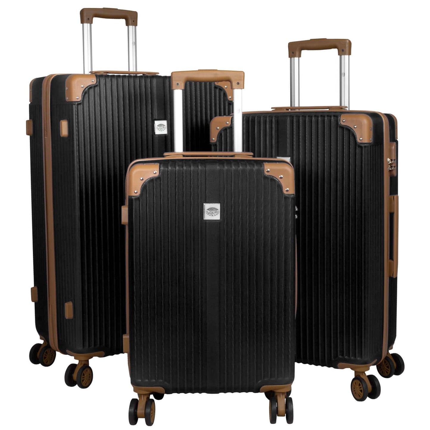 ABS luggage set 3 pieces Barbados black