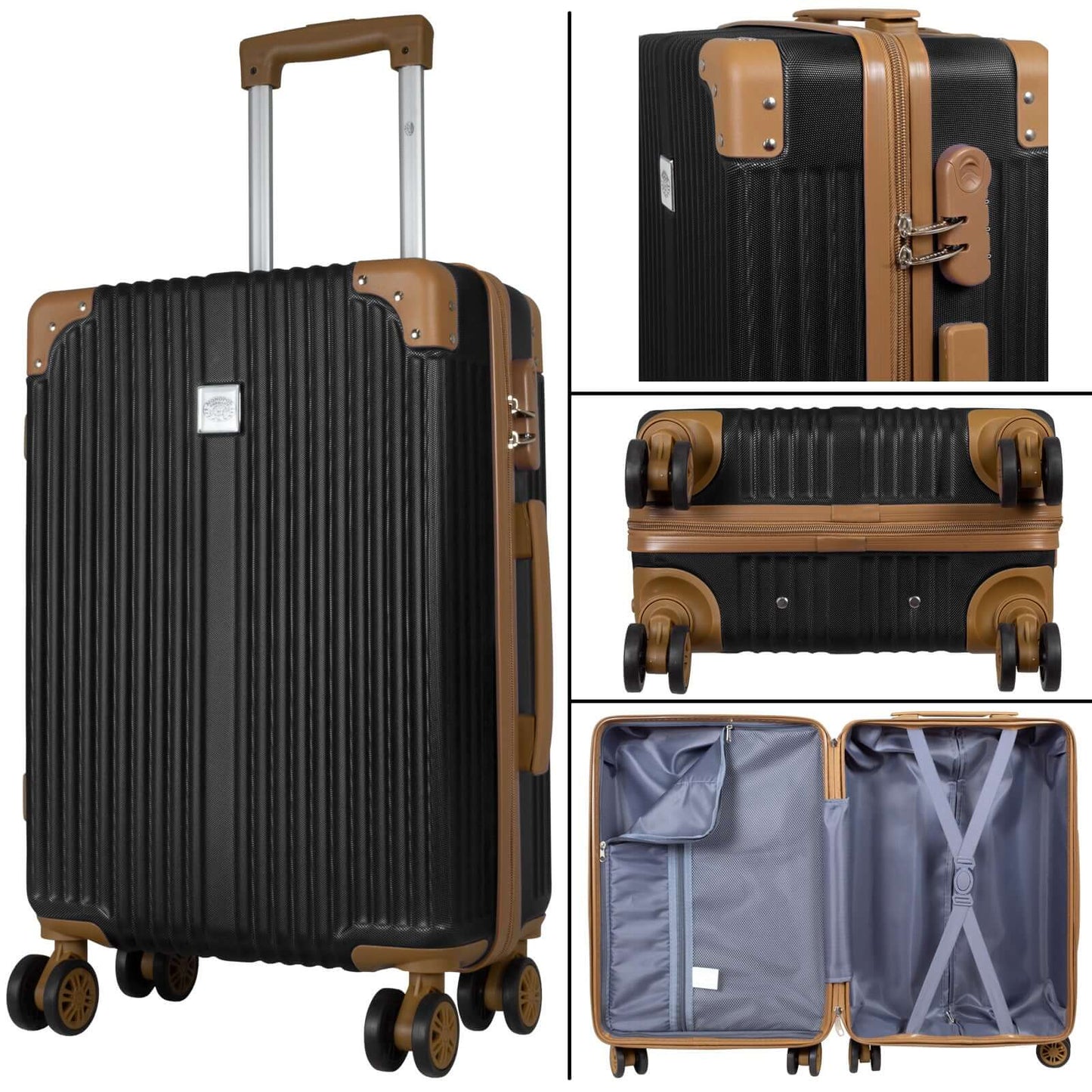 ABS luggage set 3 pieces Barbados black