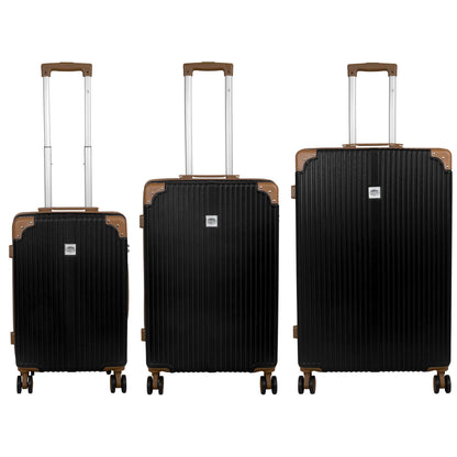 ABS luggage set 3 pieces Barbados black