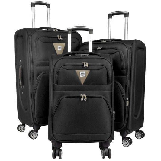 Nylon luggage set 3 pieces Menorca black