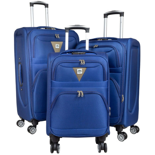 Ensemble de valises en nylon 3 pièces Menorca bleu