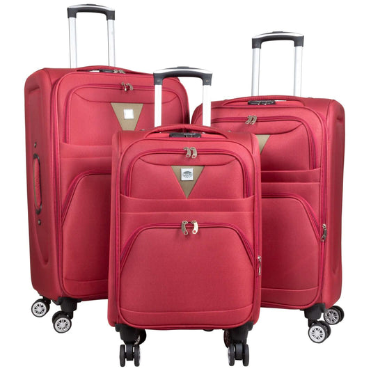 Ensemble de valises en nylon 3 pièces Menorca rouge