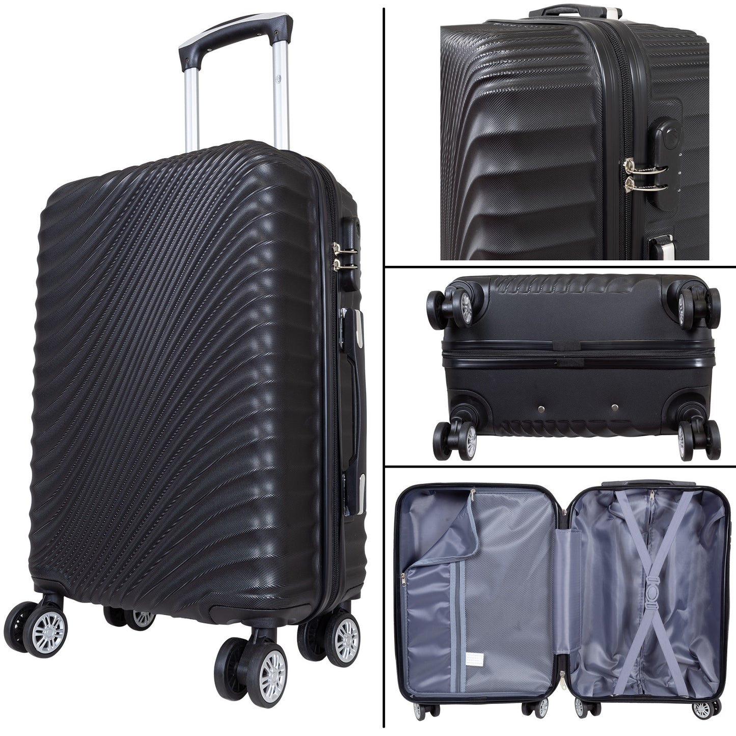 ABS luggage set 3-piece Padua black