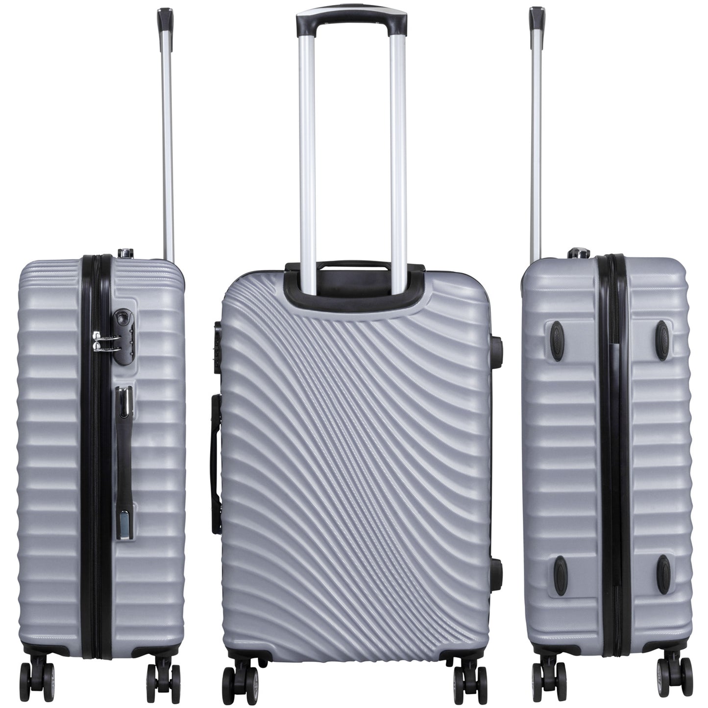 ABS luggage set 3 pieces Padua silver