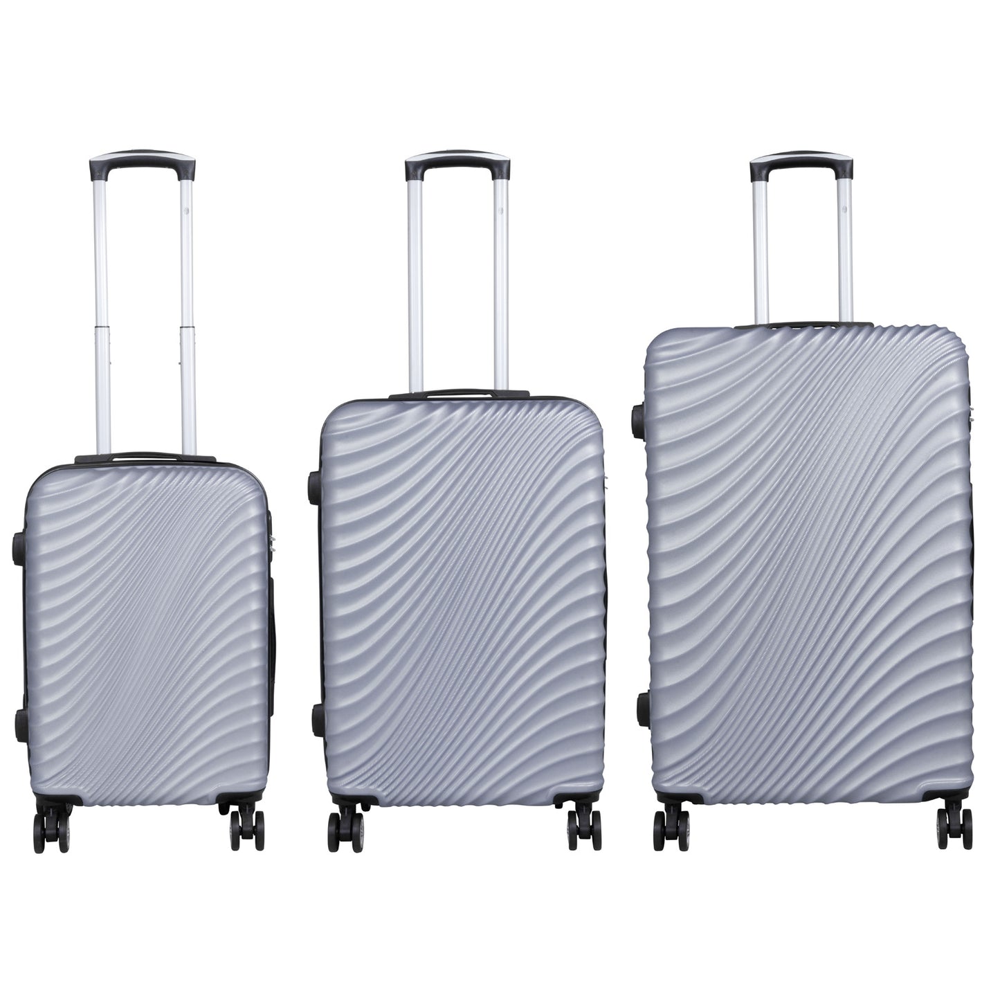 ABS luggage set 3 pieces Padua silver