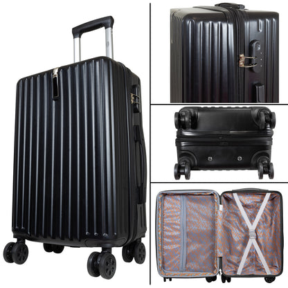 ABS luggage set 3 pieces Portofino black