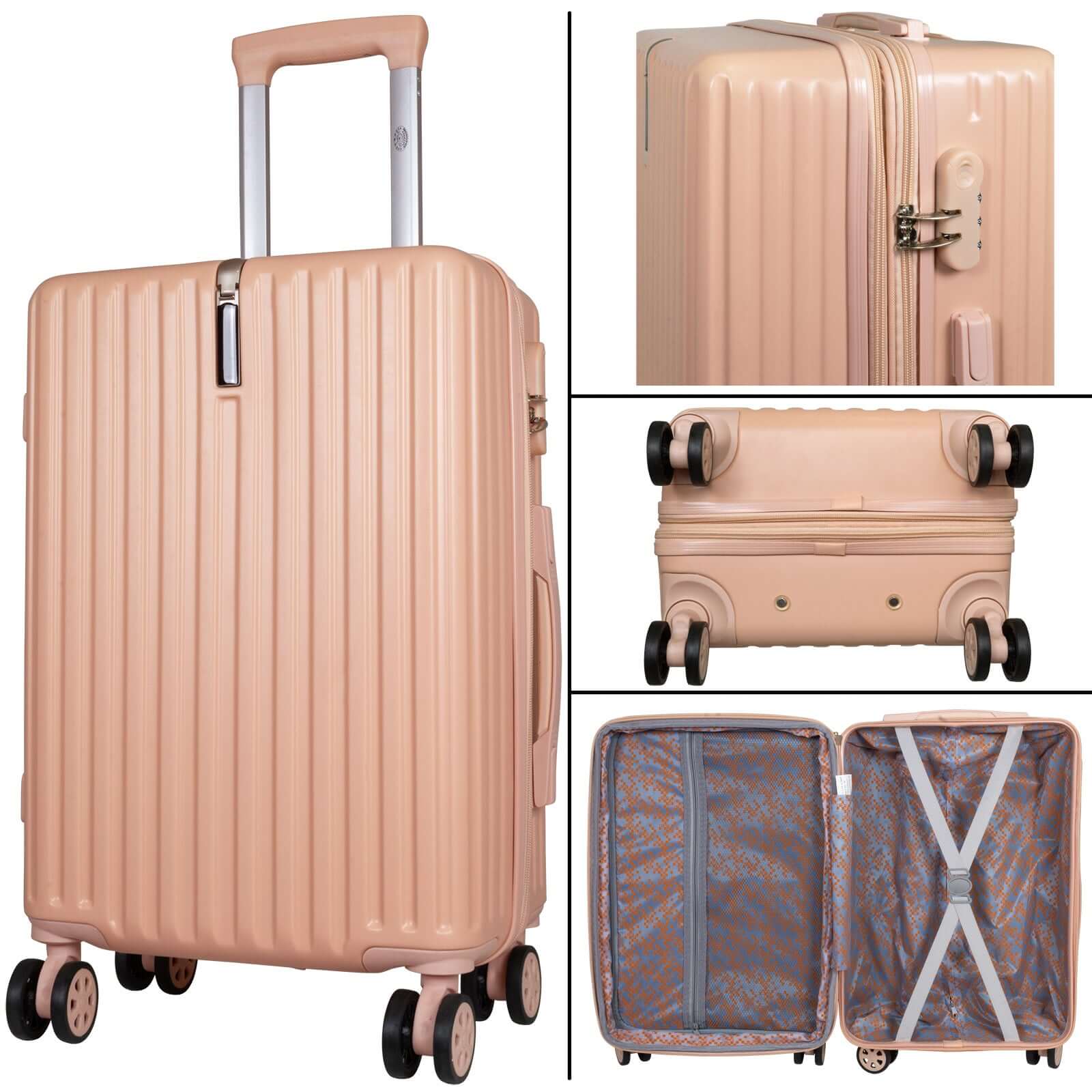 ABS luggage set 3 pieces Portofino rose