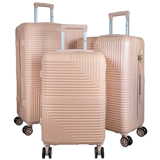 Ensemble de valises ABS 3 pièces Barcelona rosé