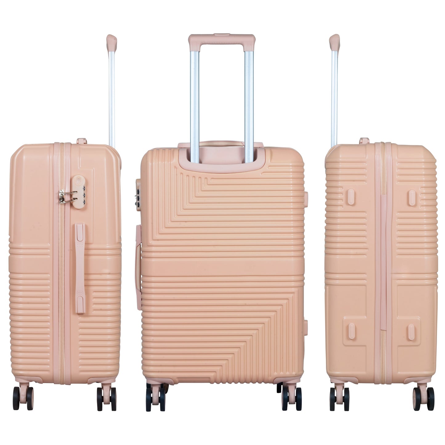 Ensemble de valises ABS 3 pièces Barcelona rosé