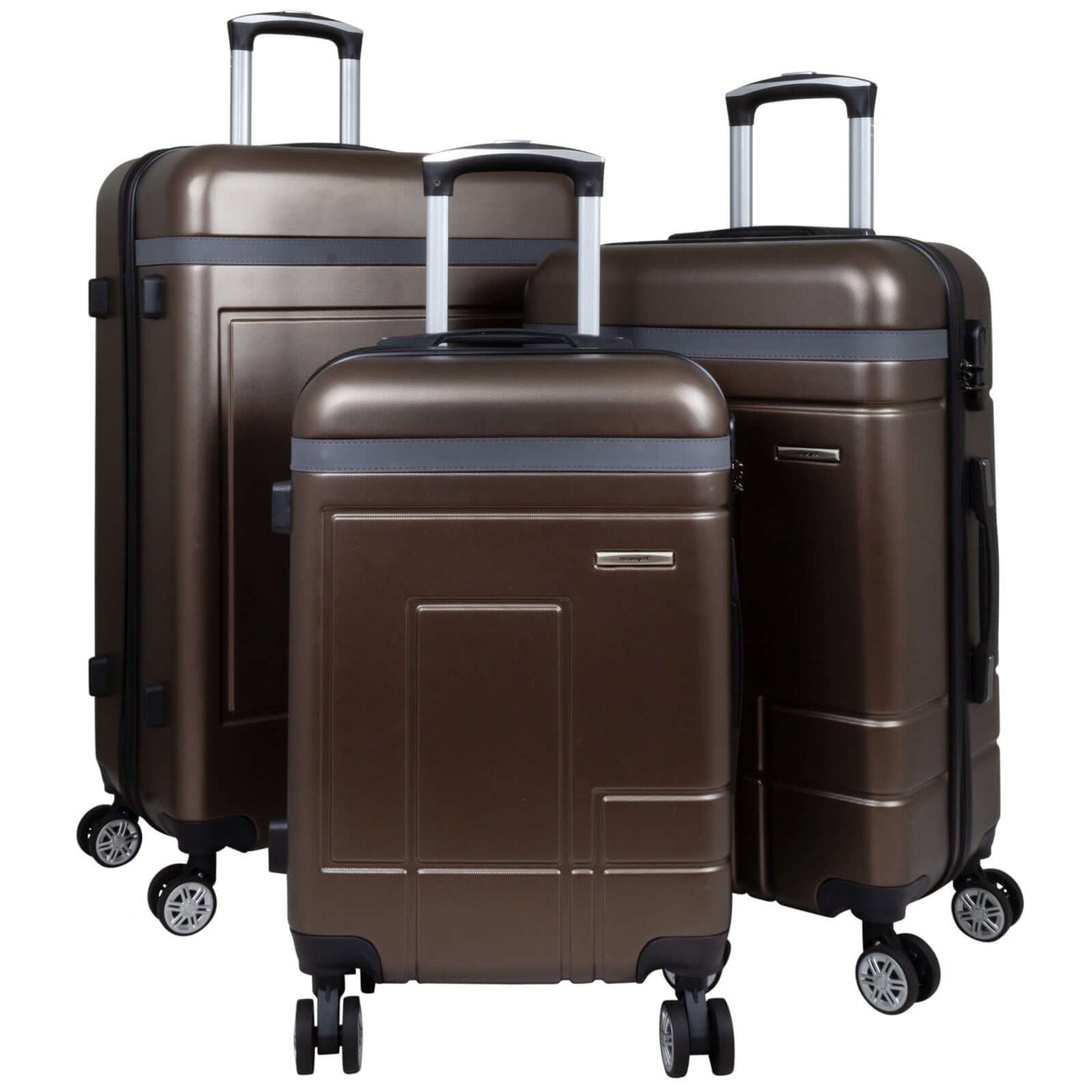 ABS luggage set 3 pieces Geneva brown