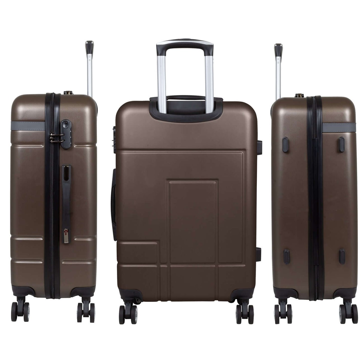 ABS luggage set 3 pieces Geneva brown