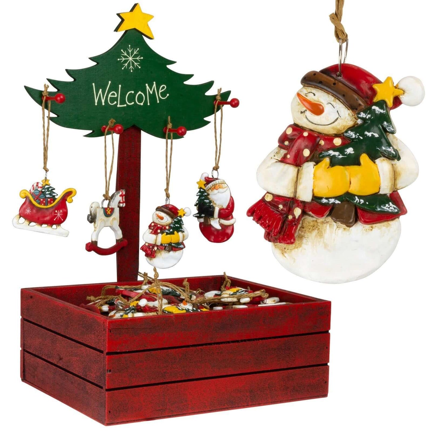 Baumschmuck 6cm 72tlg im Display Polyresin