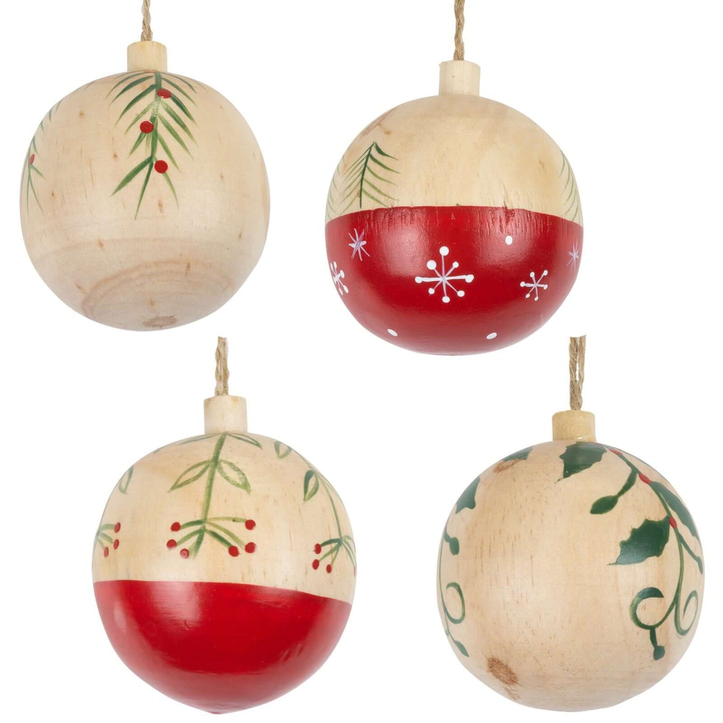 Baumschmuck Holz, 4 Designs, 6cm