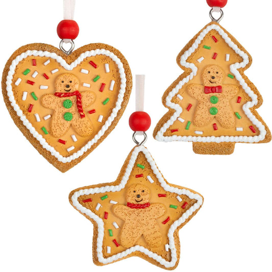 Decorazione per albero in poliresina, 3 design, 7cm